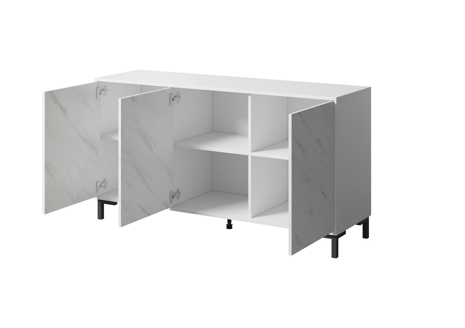 Komo MARMO 3D, 150x45x80.5 cm, efekt mermeri, e bardhë mat