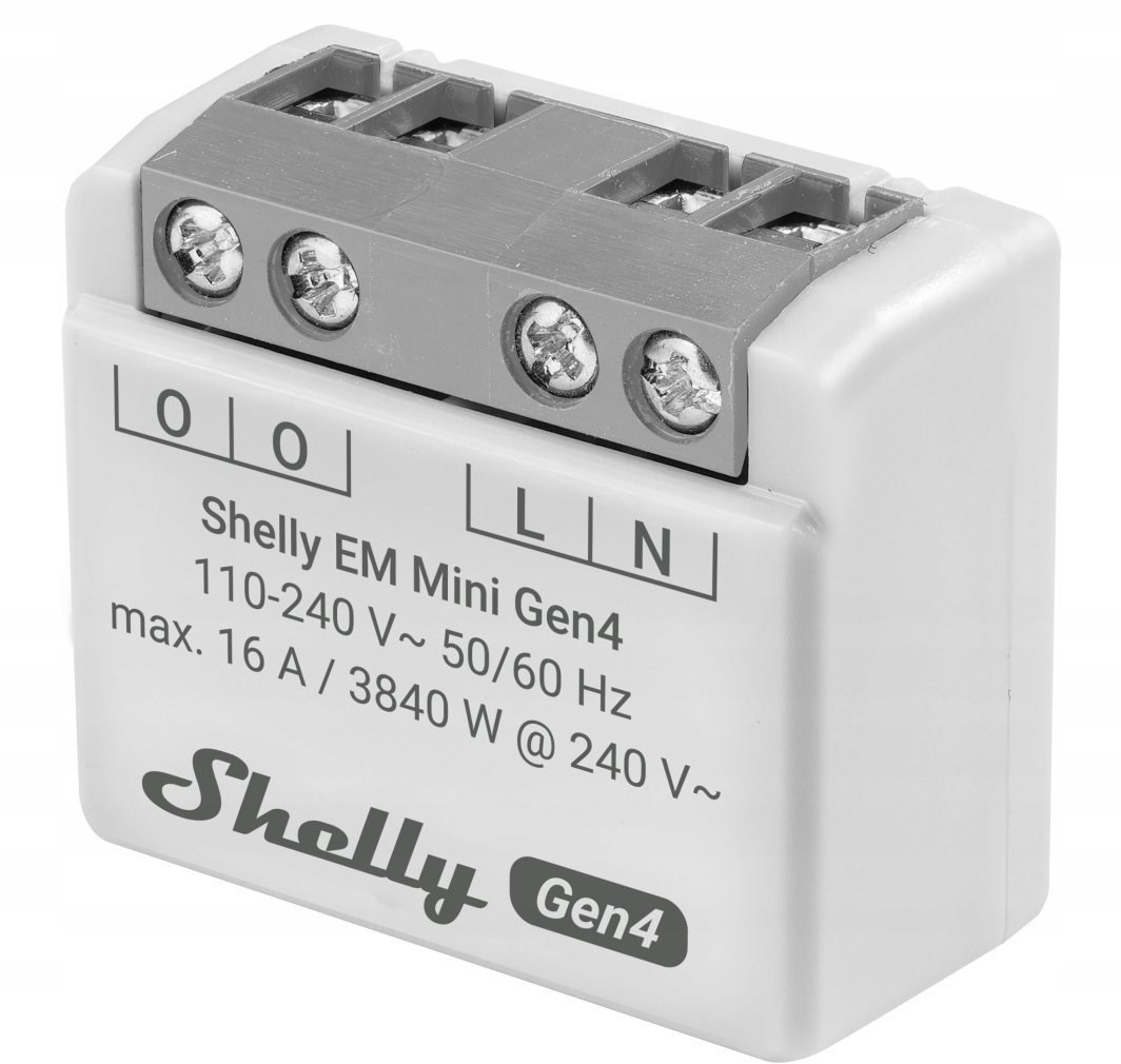 Modul matës energjie Shelly EM Mini Gen4, 110-240V, 16A, i bardhë