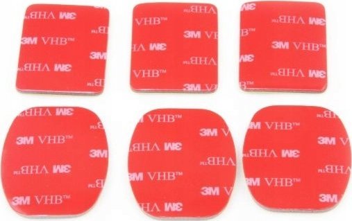 Set stickerash ngjitës Xrec për GoPro, 6 copë, bazamente të sheshta dhe të lakuara, i zi