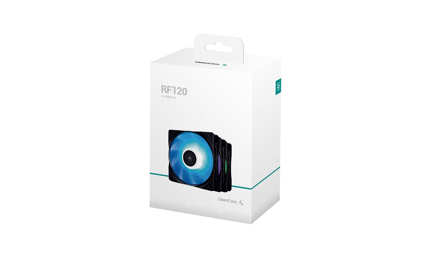 Ftohës Deepcool RF120, 3 copë, 12 cm, i zi