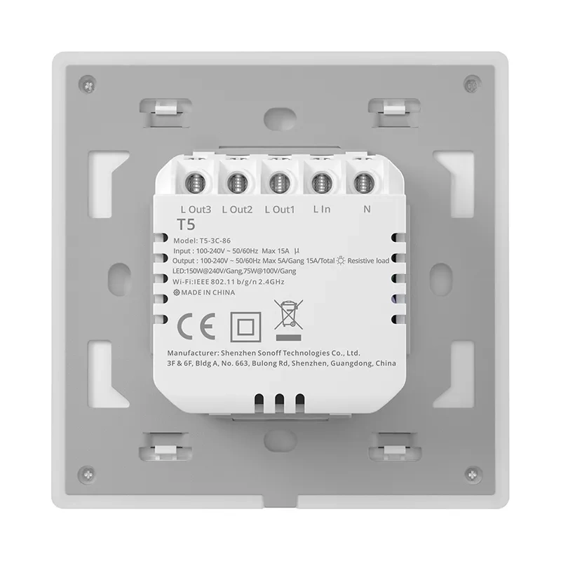 Çelës muri i zgjuar Sonoff T52C86 TX Ultimate, 2 kanale, WiFi, i bardhë