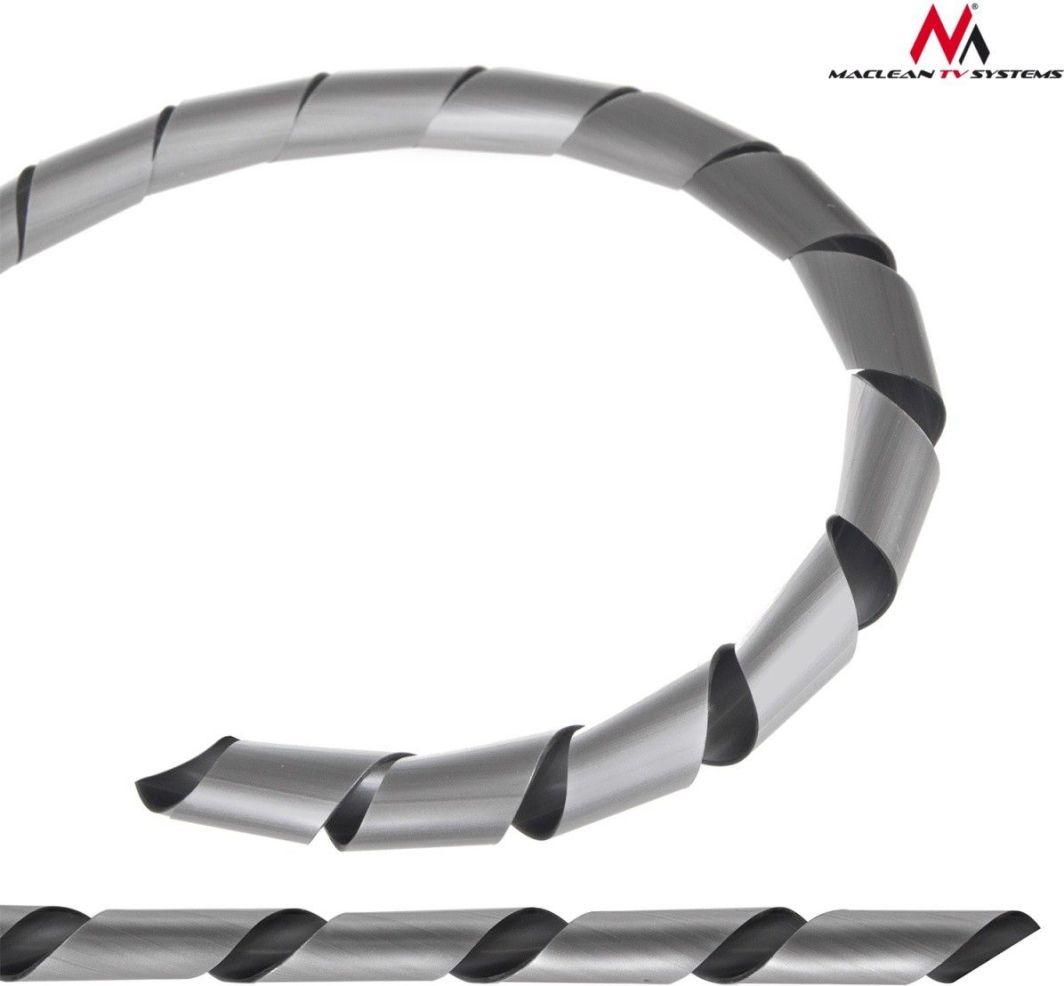 Mbështjellës organizator për kabllo Maclean 3m, i argjendtë (MCTV-684S - MCTV-684S)