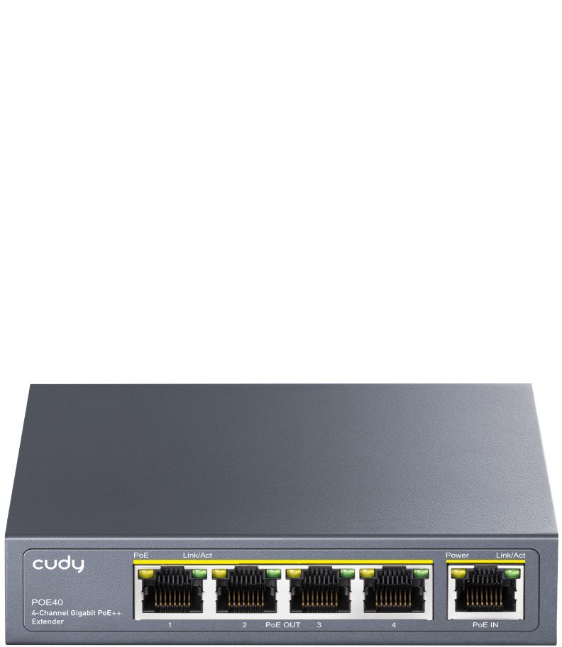 Zgjatues PoE Cudy 4 Channel, Gigabit, 4 porta PoE++, metalik