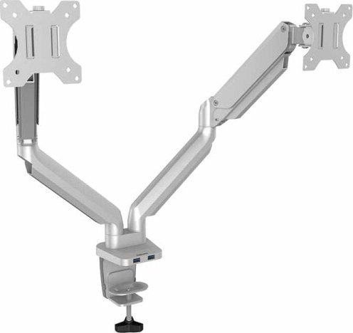 Krah tavoline për monitorë Fellowes Platinum Series Dual Monitor Arm, deri 32", 2 ekrane, gri