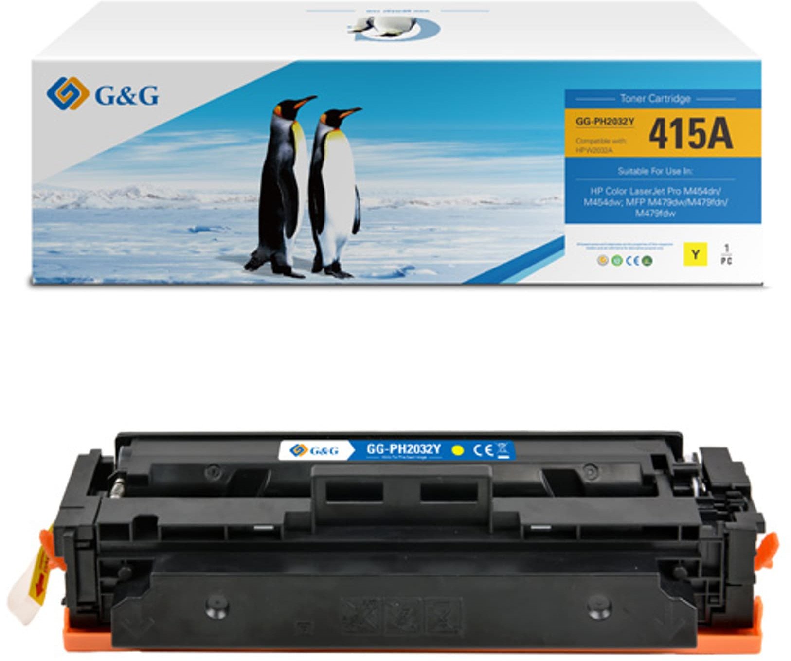 Kartush toner G&amp;G Compatible HP W2032A, e verdhë, pa chip