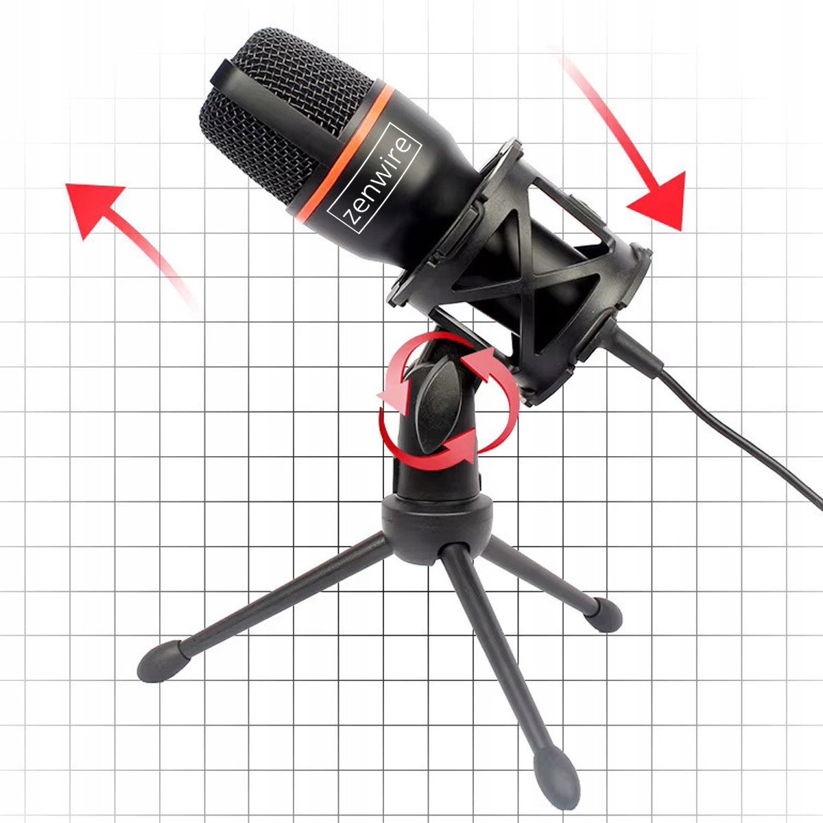 Mikrofon studio kondenzator Zenwire ME4, USB C USB 3.0, ndriçim RGB