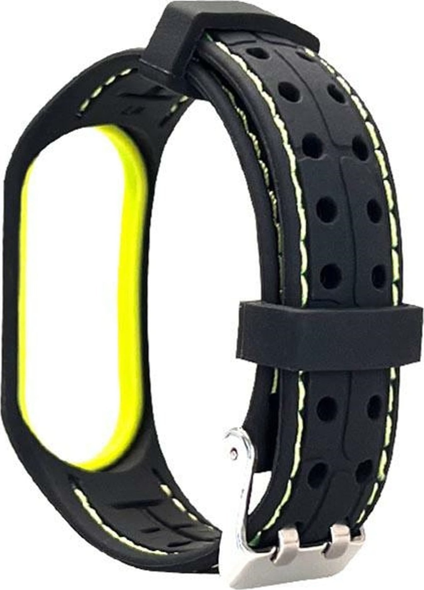 Rrip dore Beline për Xiaomi Mi Band 3/4, silikon, sportive, zi jeshile