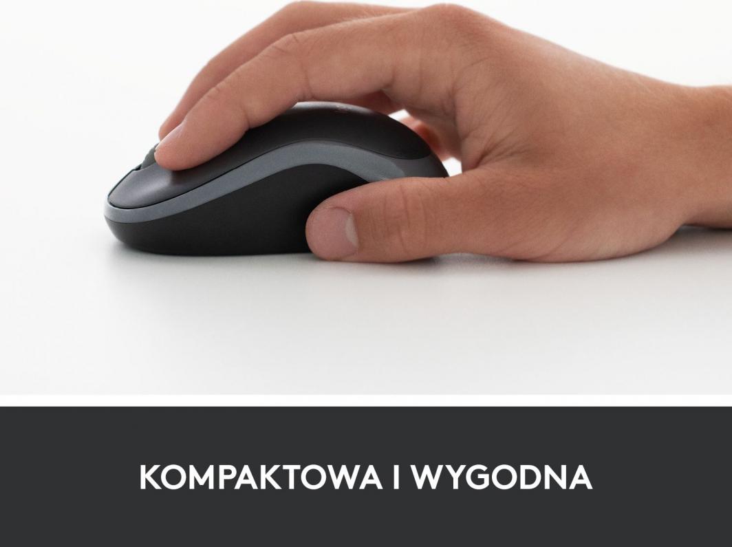 Maus Logitech M185, wireless, USB, i zi dhe i kuq