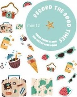 Kasë LoveInstant Holiday Time për Fujifilm Instax Mini 12, transparente, me sticker-a shumëngjyrësh