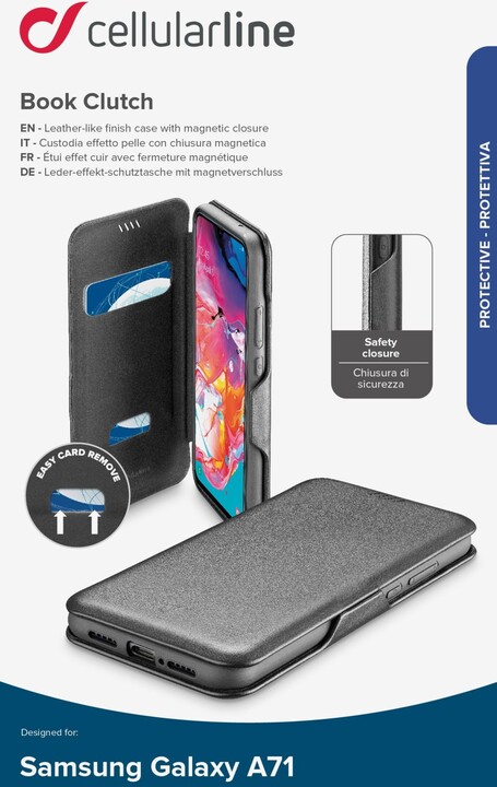 [OUTLET] Këllëf mbrojtës Cellularline Clutch për Samsung Galaxy A71, i zi