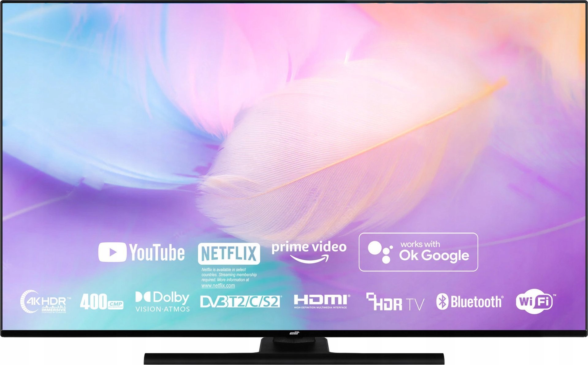 Televizor Elit TV Q-4322UHDTS2, 43", QLED, 4K Ultra HD, SMART