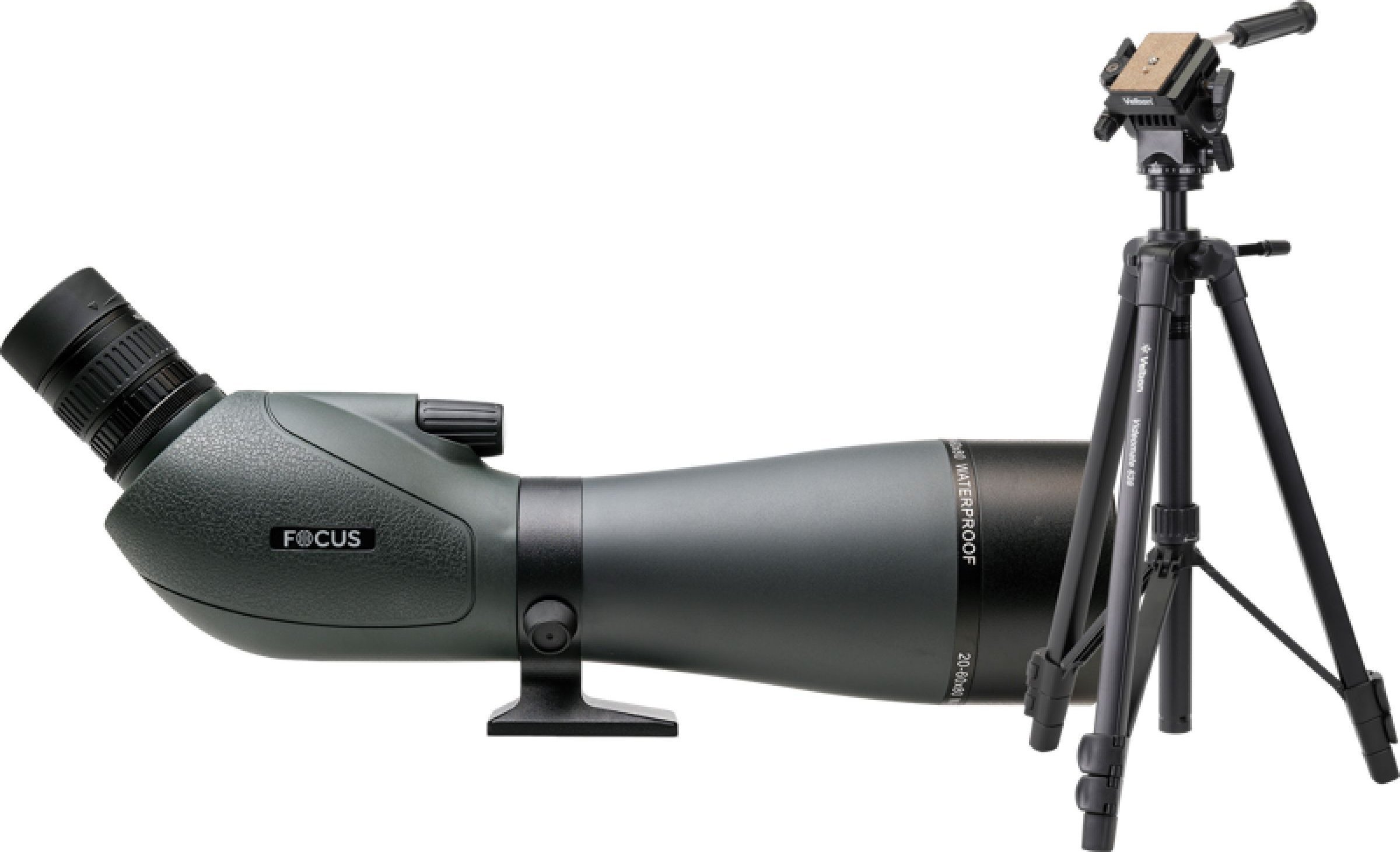 Teleskop fokusimi Focus Viewmaster 20-60x80 me tripod Velbon VM638, 80mm, i papërshkueshëm nga uji