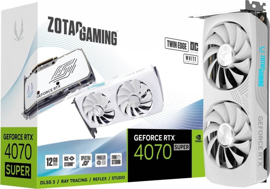 Kartelë grafike Zotac Gaming GeForce RTX 4070 SUPER Twin Edge OC White 12GB GDDR6X