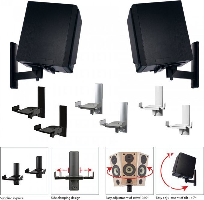 Kllapa muri për altoparlantë B-Tech, 2 copë, të zeza