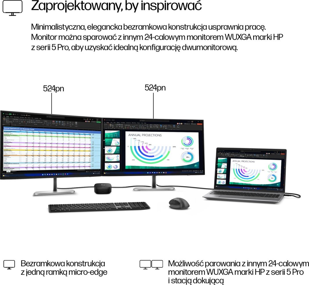 Monitor HP Series 5 524pn, 24", WUXGA 100Hz, i zi