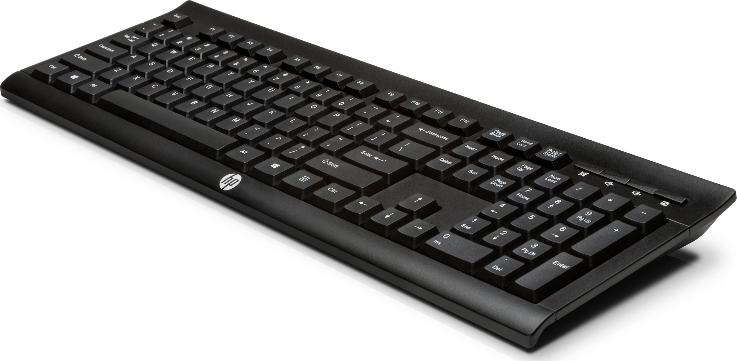 Tastierë pa tel HP K2500, layout i plotë, marrës USB, e zezë