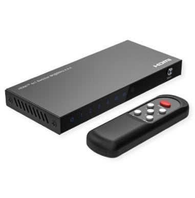 Ndërprerës HDMI ROLINE 4x1, 8K 60Hz, me telekomandë, i zi