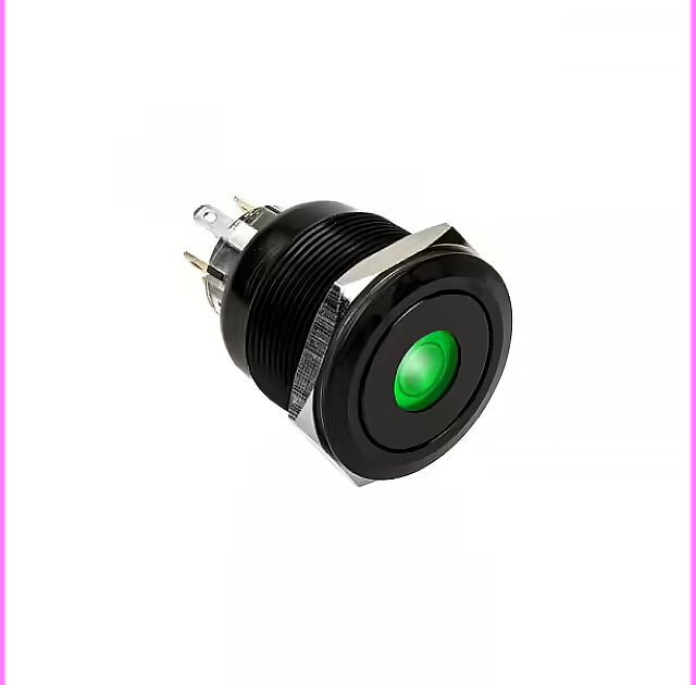 Buton metalik DimasTech Blackline Dot, 25mm, RGB, i zi