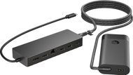 USB C хаб со полнач HP Universal, 2x 4K, компактен, црн