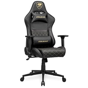 Karrige gaming Cougar Armor One V2 Gold F, mekanizëm lëkundës, mbështetëse lumbare, e artë
