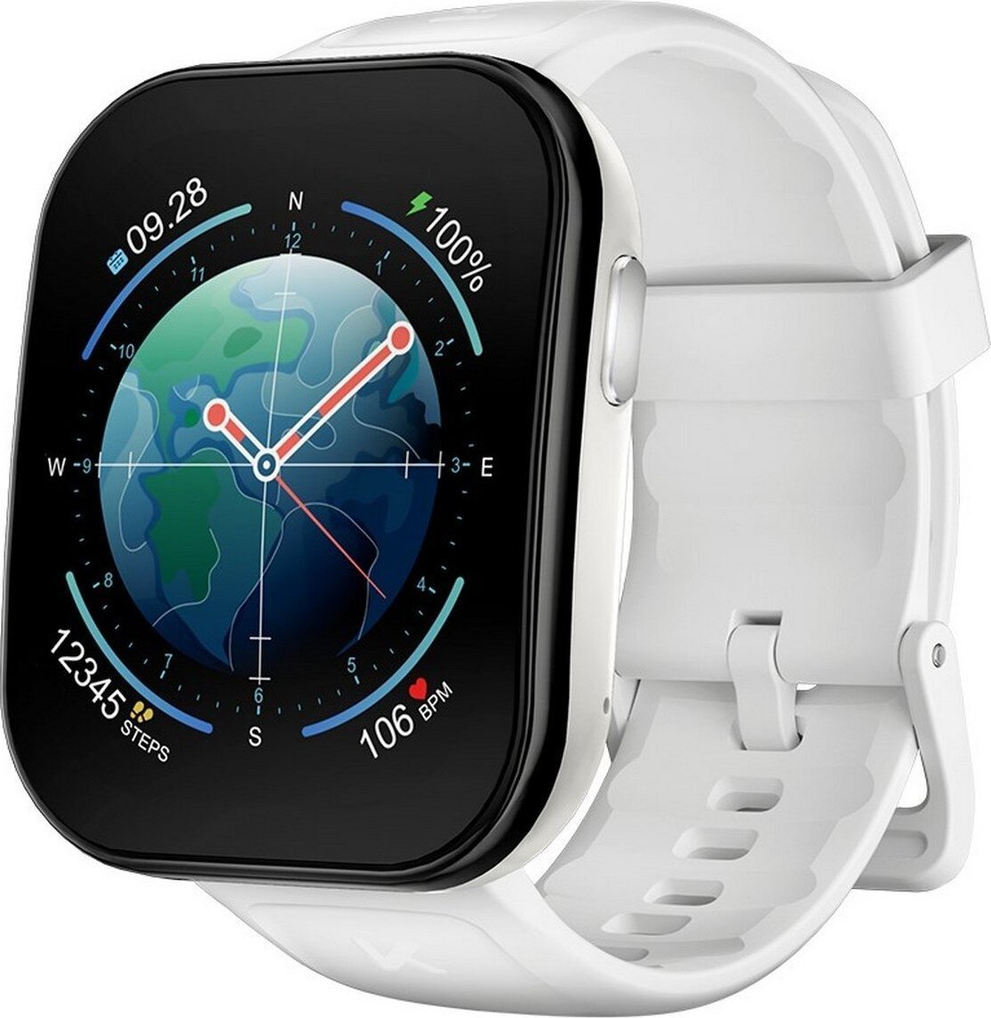 Orë inteligjente KUMI U6, 1.96" AMOLED, GPS, e bardhë