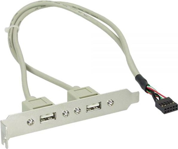 Bracket PC InLine 33391, 2x USB 2.0 Type A, 35cm, gri