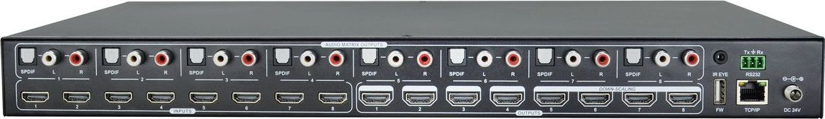 Ndërrues matriks HDMI VivoLink 2.0 8x8, 4K UHD, i zi