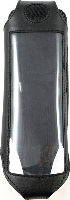 Kuti mbrojtëse telefoni Soryt E630H, lëkurë, me kapëse rripi, e zezë