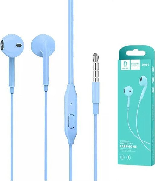 Kufje in ear Vega Denmen DR01, me kabllo, port 3.5 mm, blu