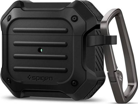 Futrollë mbrojtëse Spigen Tough Armor për Apple AirPods 3, me karabinë, e zezë