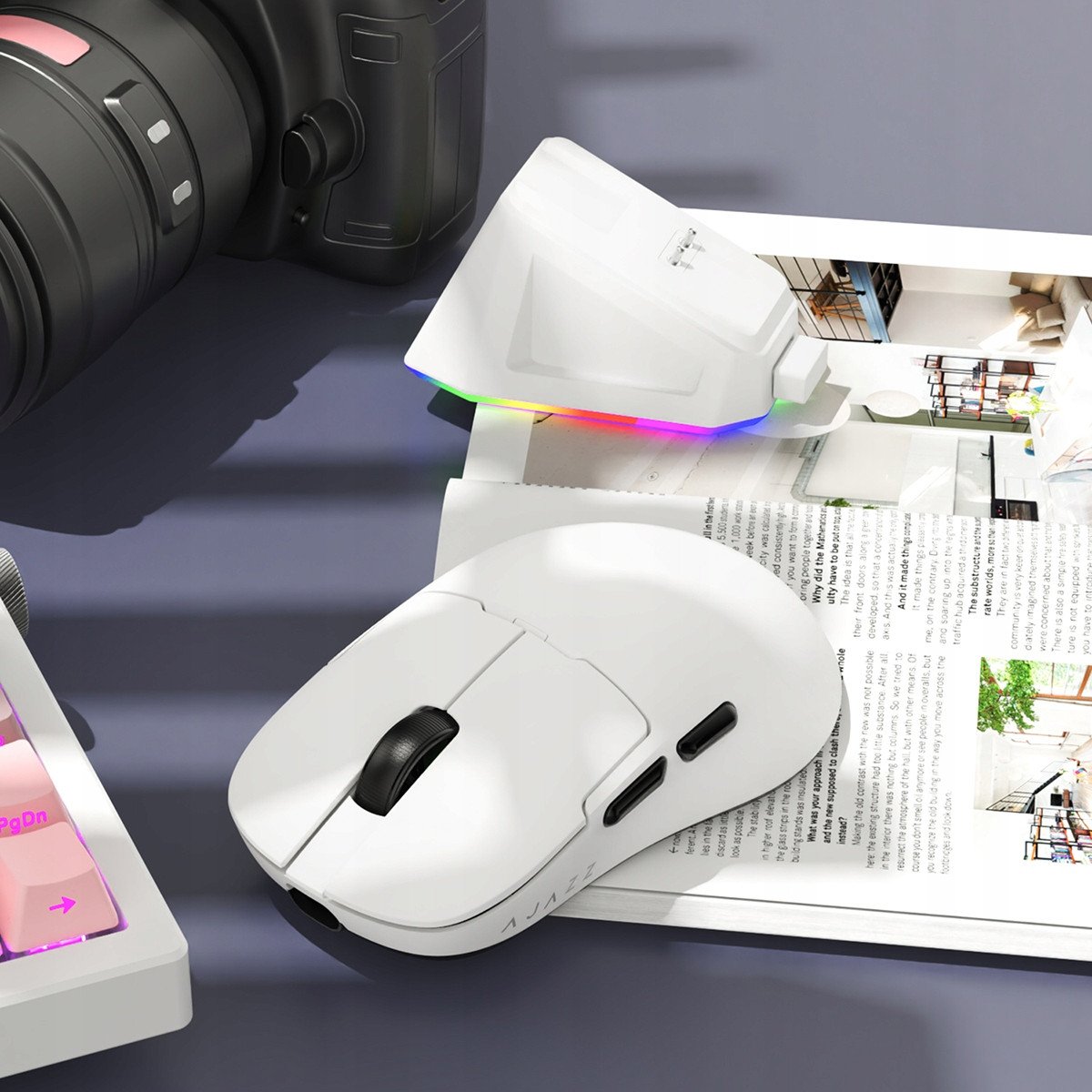 Miush gaming wireless AJAZZ AJ159P MC, sensor PAW3311, 1 kHz polling rate, 56 g, i zi