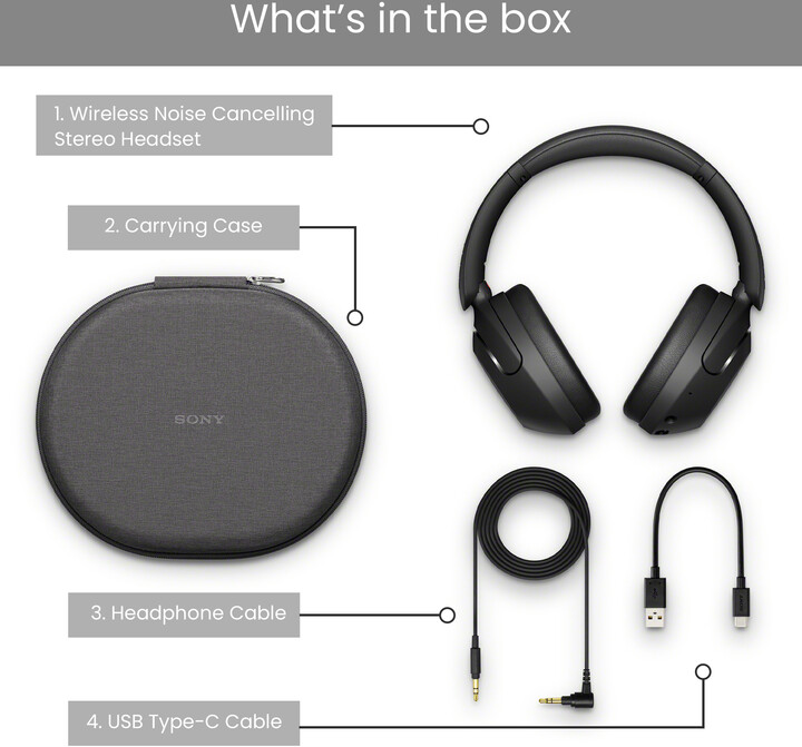 Kufje Sony WH-XB910N, të zeza