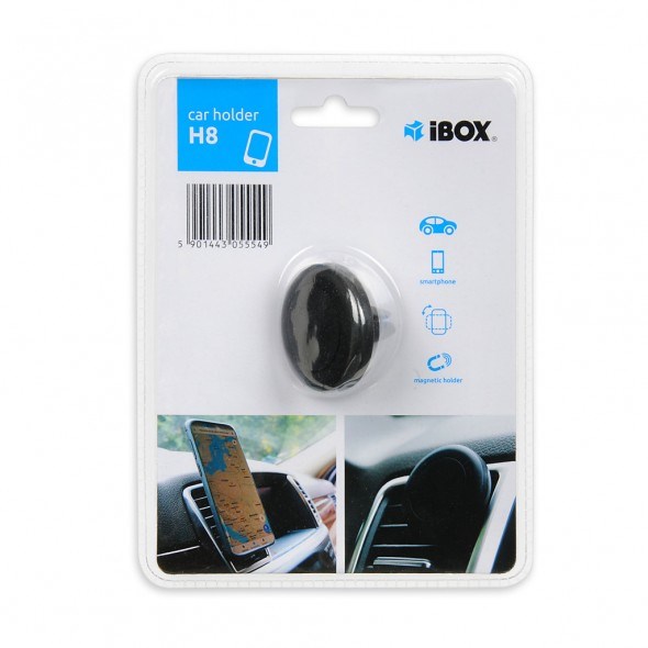 Mbajtës magnetik për veturë iBOX H8, për telefon, i zi