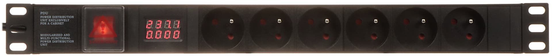 Zgjatues elektrik Voltage PD-6 R VA, 6 porta, mbrojtje nga mbingarkesa, i bardhë