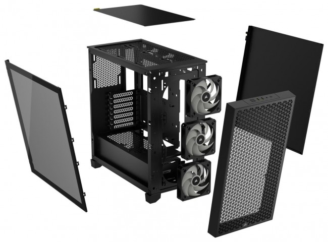 Kasë Corsair 3000D RGB Tempered Glass, e zezë