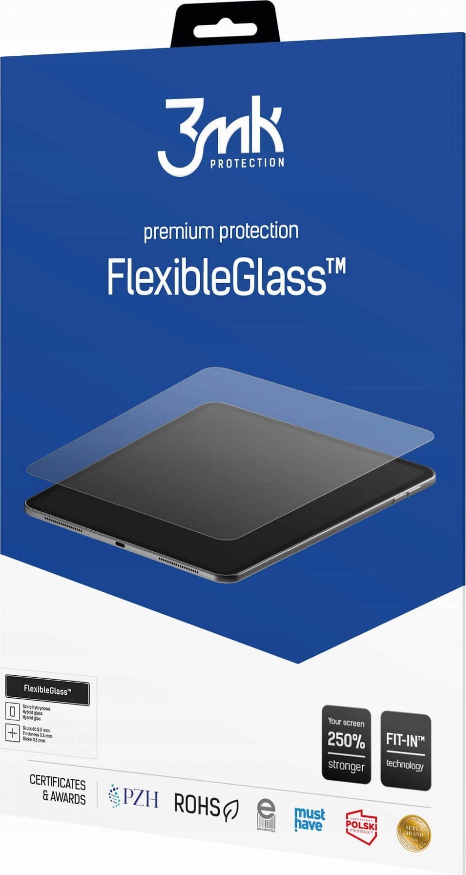 Xham mbrojtës 3MK FlexibleGlass për Samsung Galaxy Tab S9 FE Plus, 0.3mm, hibrid, transparent