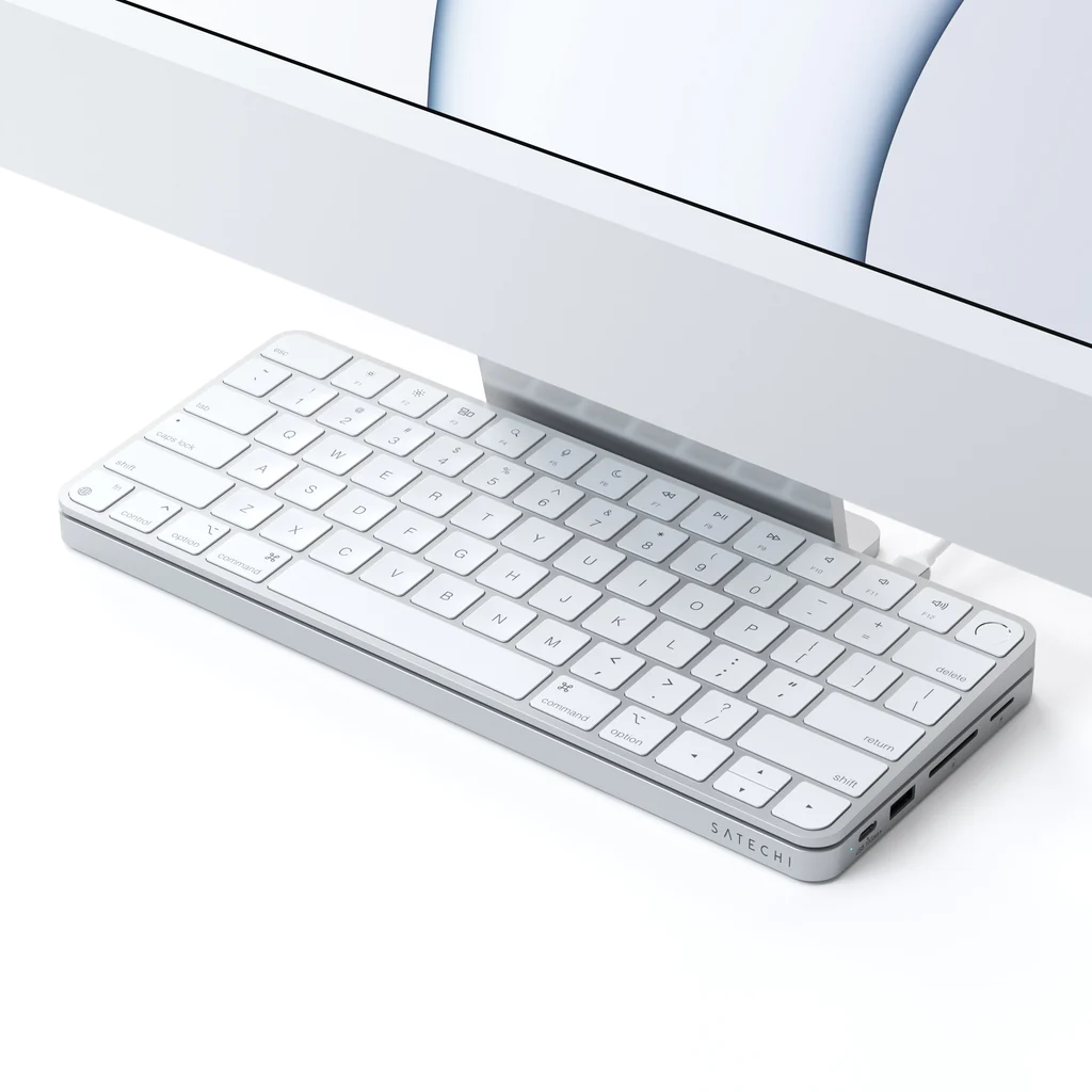 Docking station Satechi Slim USB-C për Apple iMac 24", i argjendtë