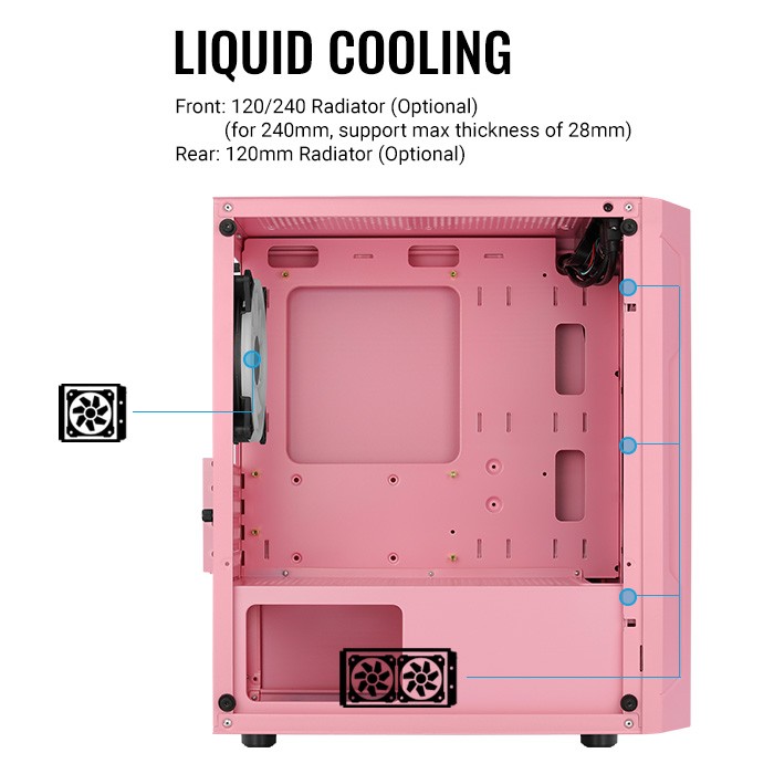 Kasë Aerocool Trinity Mini-Tower V3 - E Rozë