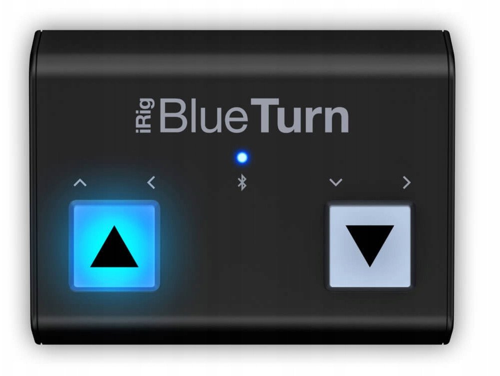 Pedal Bluetooth IK Multimedia iRig BlueTurn, për kthim faqesh, me butona të ndriçuar, blu