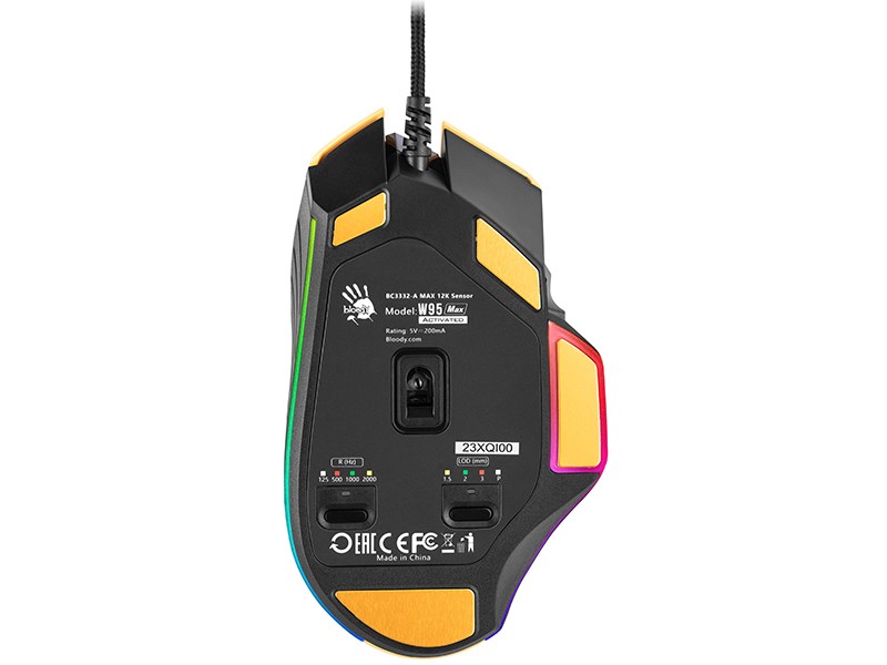 Maus gaming A4Tech Bloody W95Max Sports, 12000 CPI, RGB, jeshil lime