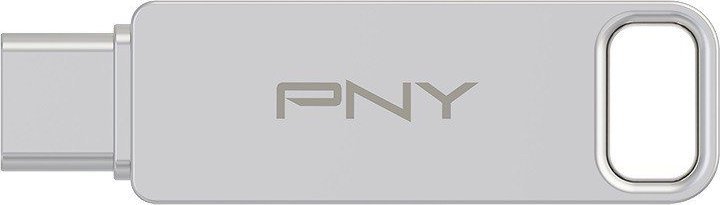 USB PNY Duo-Link, 64GB, USB A dhe USB C, argjend