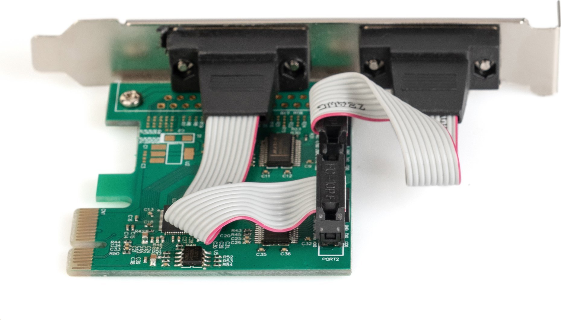 Картичка за контрола Digitus PCIe COM, 2x RS-232, низок профил