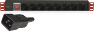 Panel energjie rack Techly 1U, 8x Schuko UNEL, kabllo C20 3m, i zi