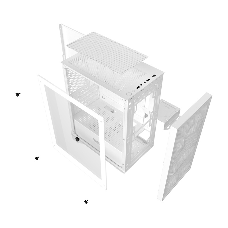 Kuti kompjuterike Darkflash M305 Mesh, M ATX, xham i temperuar, e bardhë