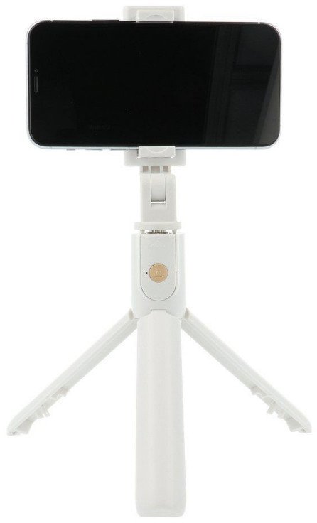Shkop selfie me tripod Roger 2in1, teleskopik, me pult Bluetooth, i bardhë