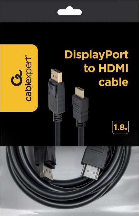 Kabllo Gembird DisplayPort - HDMI, 1.8m, e zezë (CC-DP-HDMI-6)
