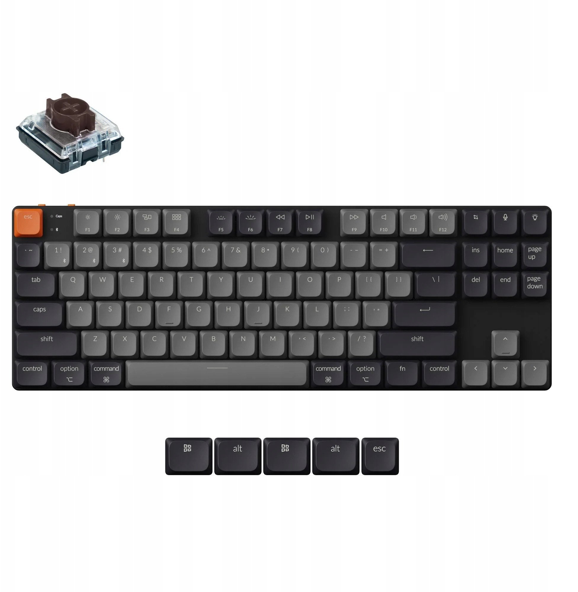 Tastierë mekanike Keychron K1v6, low profile, wireless, e zezë