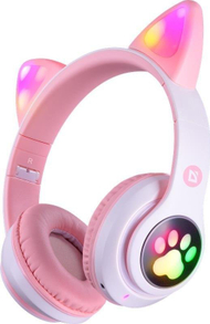 Kufje Bluetooth Defender FreeMotion B585 Cat Ears, me mikrofon, LED, rozë