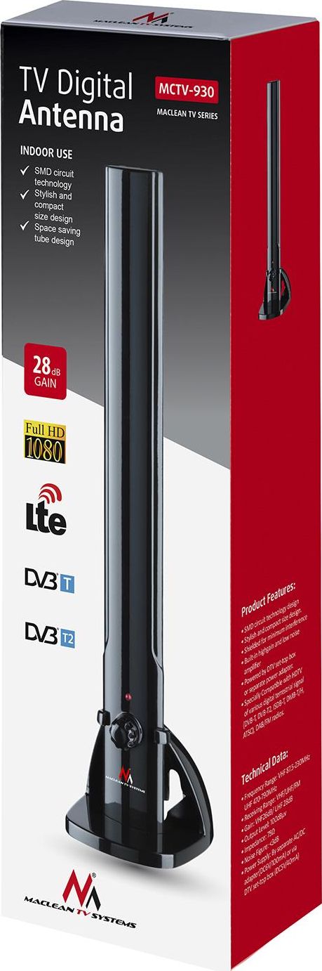 Надворешна ТВ антена Maclean MCTV-930, DVB-T DVB-T2, LTE филтер, 100 dBµV
