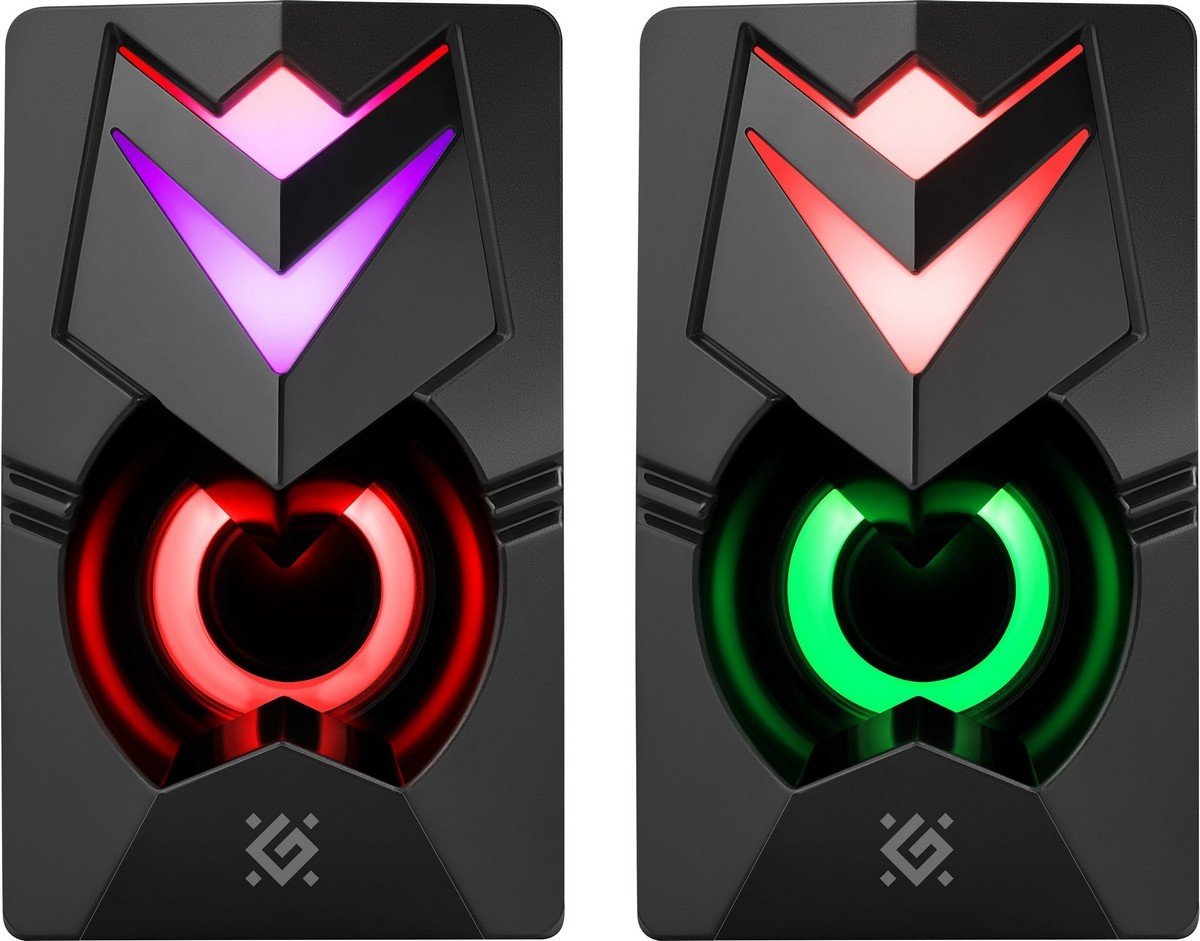Altoparlantë kompakt J4, stereo 3.5mm jack, USB 5V, me LED
